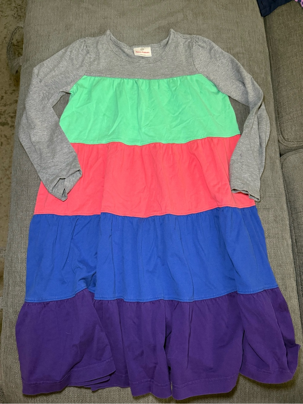 Hanna Andersson Long Sleeve Tiered Colorblock Dress